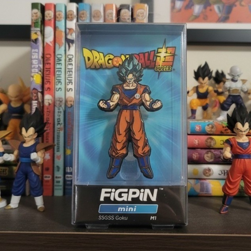 FiGPiN Mini Dragon Ball Super SSGSS Goku M1 Enamel Pin New Locked Case